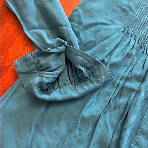 Sundance Sera Ruffle Boho Ribbed Blue Blouse - Picture 6 of 11